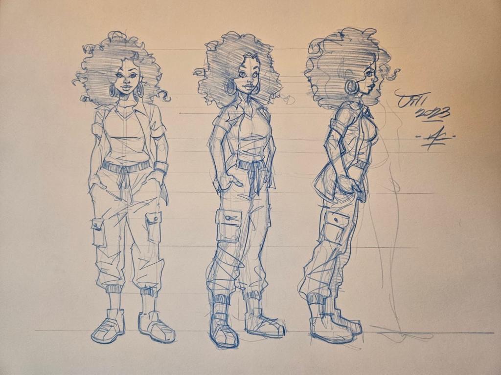 Pencil turnaround of Amina