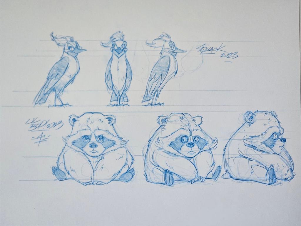Pencil turnarounds of Carter and Ronnie
