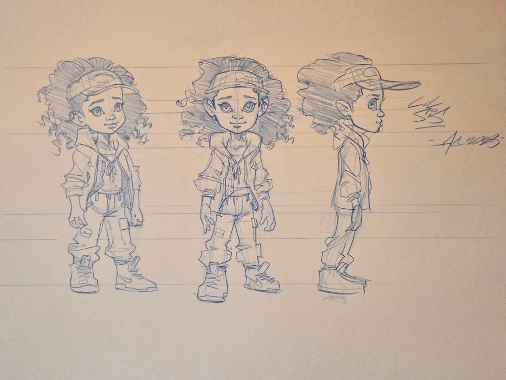 Pencil turnaround of an early Zahara